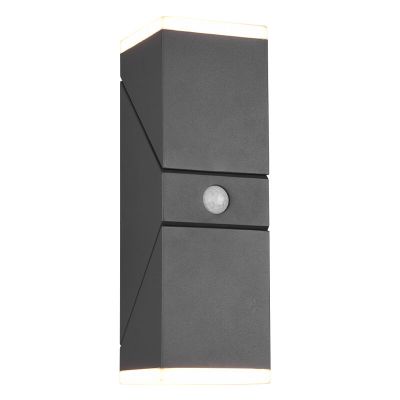 Antraciete buitenlamp met bewegingssensor Liron, aluminium, modern, 7w, 3000K LED