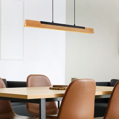 Houten hanglamp bruin, Neville, 25W, 3000K LED, 3-staps dimbaar