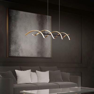 Messing eettafel hanglamp design, Sylvian, 45W, warm tot koud wit verstelbare LED, 3-staps dimbaar