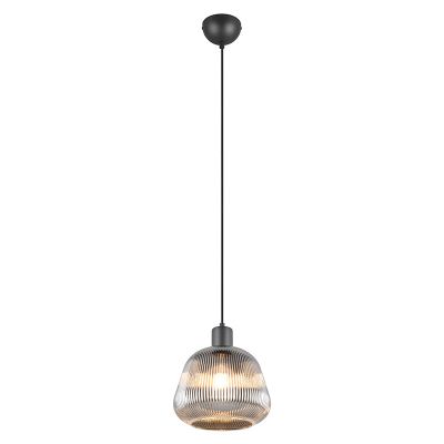 Zwarte hanglamp rookglas, Meriem