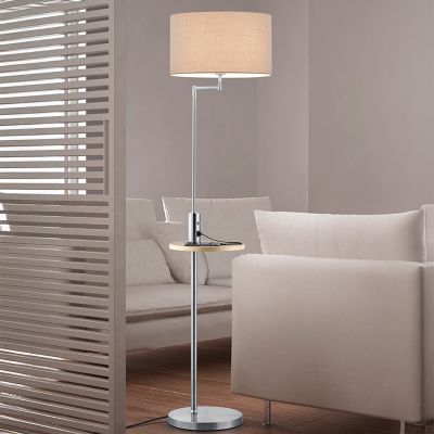 Nikkelen vloerlamp Logiso, metaal, modern