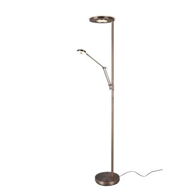 Bronzen staande leeslamp modern, Yazid, 32W, in lichtkleur verstelbare LED