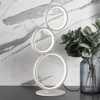 Witte tafellamp Robon, metaal, modern, 17 watt