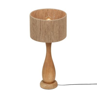 Landelijke tafellamp hout, Mucahit, met schakelaar