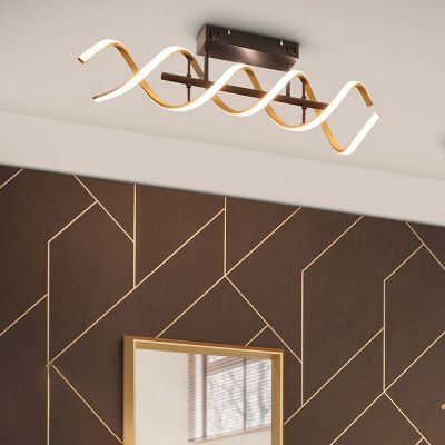 Messing plafondlamp design, Sylvian, 41W, warm tot koud wit verstelbare LED, 3-staps dimbaar