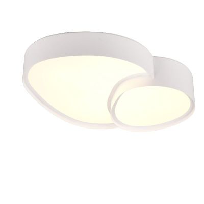 Witte plafondlamp metaal, Merwin, 21W, warm tot koud wit verstelbare LED, met afstandsbediening