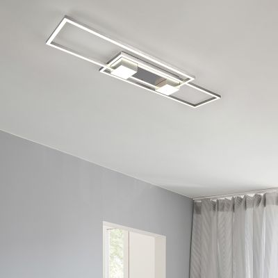Nikkelen plafonnière design, Sohaib, 37W, warm tot koud wit verstelbare LED, 3-staps dimbaar