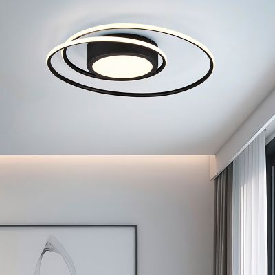 Zwarte plafonnière modern, Elysa, 56W, warm tot koud wit verstelbare LED, met afstandsbediening