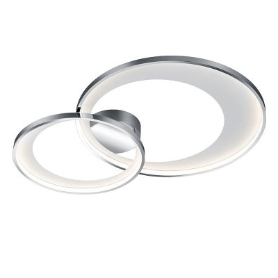 Chrome plafonniere Kendi, metaal, modern, 36 watt