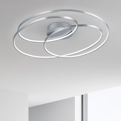 Nikkelen plafonniere Sabra, metaal, modern, 38 watt