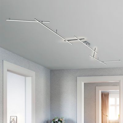 Moderne plafonniere Kandla, nikkel, 20w geintegreerd LED