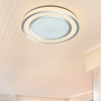 Chromen plafonnière modern, Saleem, 45W, warm tot koud wit verstelbare LED, met schakelaar
