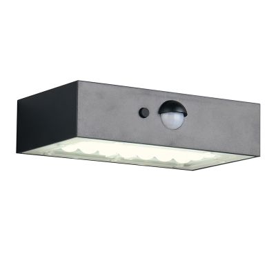 Zwarte buiten wandlamp op zonne-energie modern, Numan, IP65