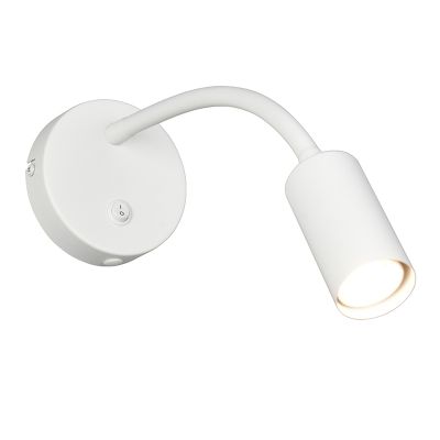 Witte wandlamp modern, Suradj, met schakelaar
