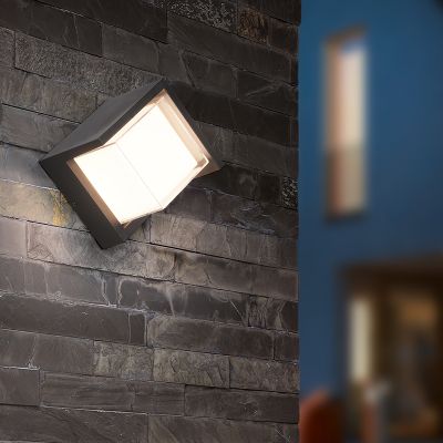 Zwarte buitenlamp Riekje, kunststof, 8w, 3000K LED