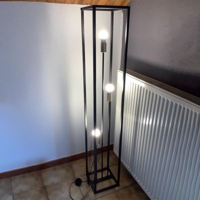 Moderne vloerlamp Fabrice, zwart, 3 lichts