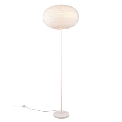 Beige vloerlamp stof, Vijay, met schakelaar