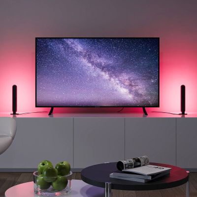 2 zwarte tafellampen modern, Umit, 3W, RGB LED, met afstandsbediening