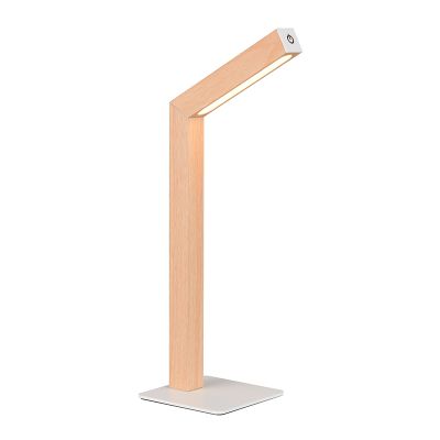 Moderne oplaadbare tafellamp hout, Reijer, 2W, 3000K LED, met touchdimmer
