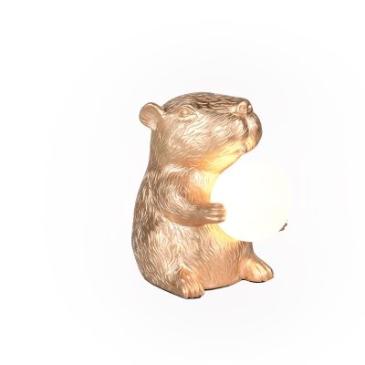 Gouden tafellamp modern, Reduan, met schakelaar