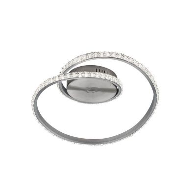 Zilveren plafonniere Salim, metaal, modern, 19 watt