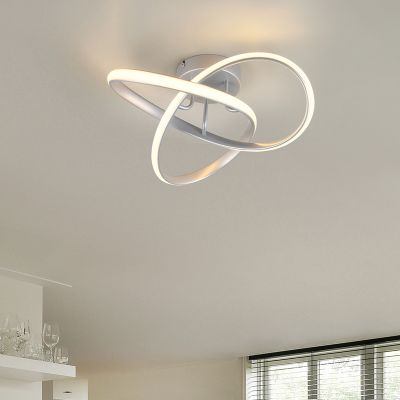 Zilveren plafondlamp design, Suat, 15W, 3000K LED