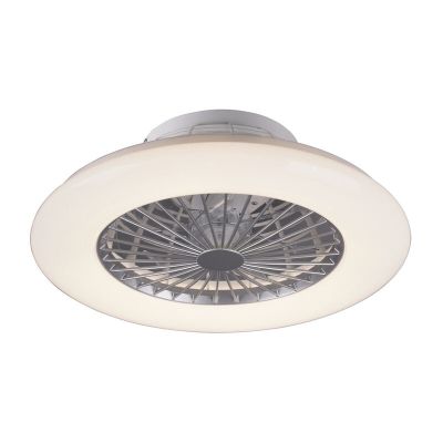Grijze plafondventilator modern, Damyan, 30W, warm tot koud wit verstelbare LED, met afstandsbediening