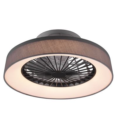 Grijze plafondventilator modern, Chante, 30W, warm tot koud wit verstelbare LED, met afstandsbediening