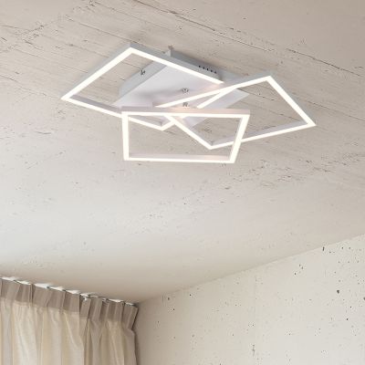 Witte plafonnière, Bibiana, 28W, warm tot koud wit verstelbare LED, met afstandsbediening