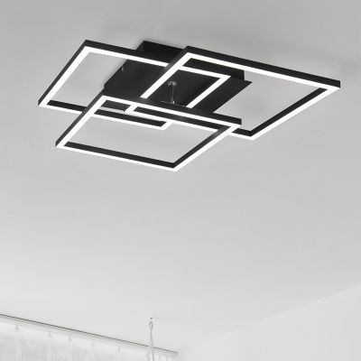 Zwarte plafonnière, Bibiana, 28W, warm tot koud wit verstelbare LED, met afstandsbediening
