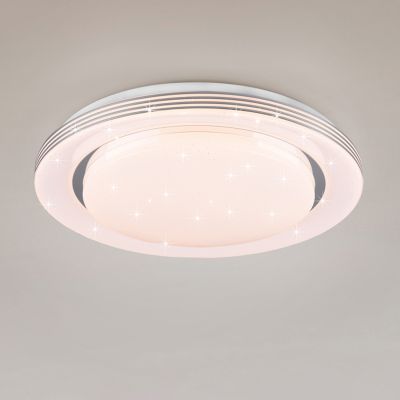 Witte plafonnière modern, Alpha, 18W, warm tot koud wit verstelbare LED, met afstandsbediening