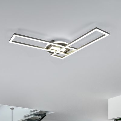 Nikkelen plafonnière modern, Jadon, 30W, warm tot koud wit verstelbare LED