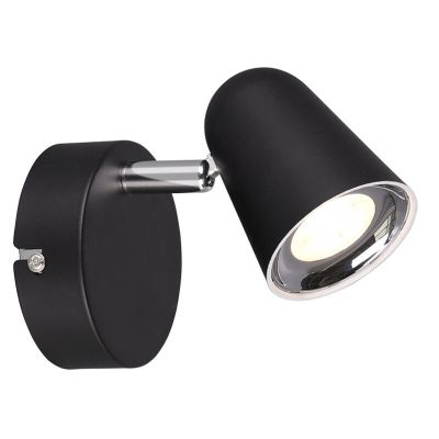 Zwarte wandspot Taj, kunststof, modern, 3 watt