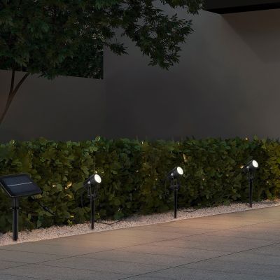 Zwarte solar prikspots aluminium, Mijke, 0,5W, 4000K LED, IP44