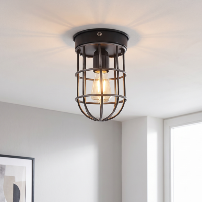 Industriële plafondlamp Nova, Vintage zwart
