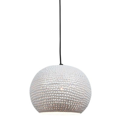 Witte, industriële hanglamp Fawwaz