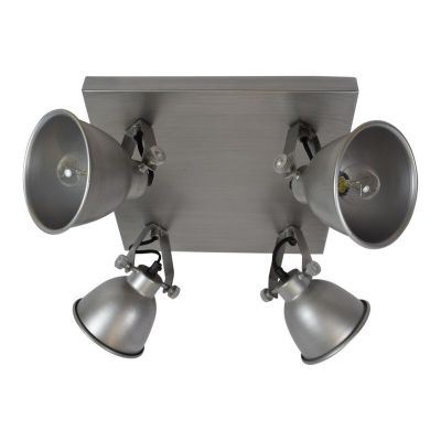 Industrie spot Redon, antiek zink, 4-lampjes