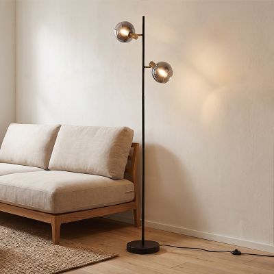 Moderne vloerlamp grijs, Avery, met schakelaar