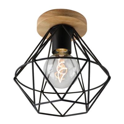 Industriële plafondlamp zwart, Jochem