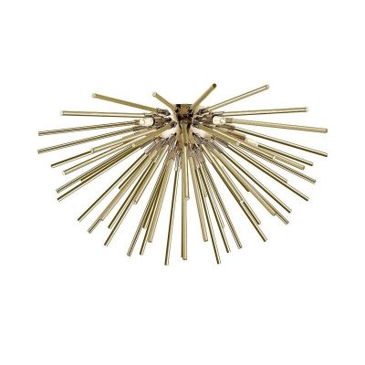Design plafonniere Milos, goud, glas
