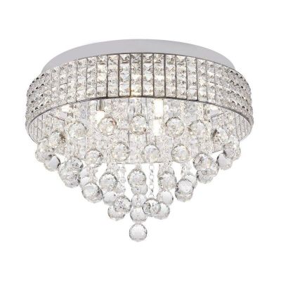Design plafonniere Mitzy, chroom, glas