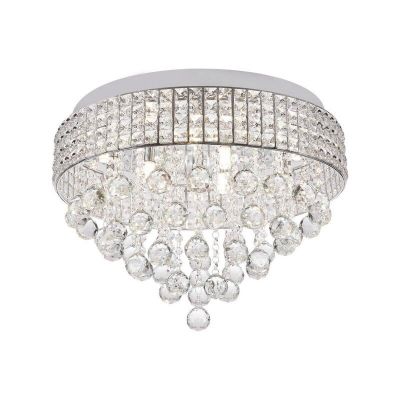 Design plafonniere Mitzy, chroom, glas
