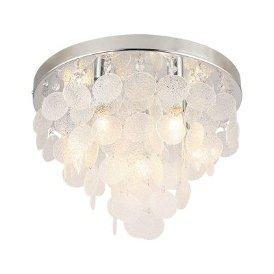 Design plafonniere Mirac, chroom, glas