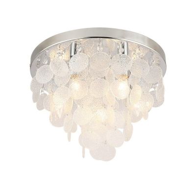 Design plafonniere Mirac, chroom, glas