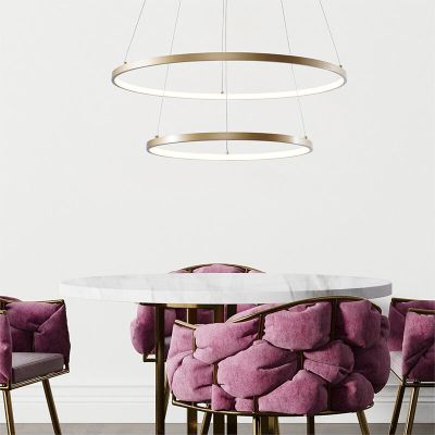 Design hanglamp goud, Kubra, 50W, warm tot koud wit verstelbare LED