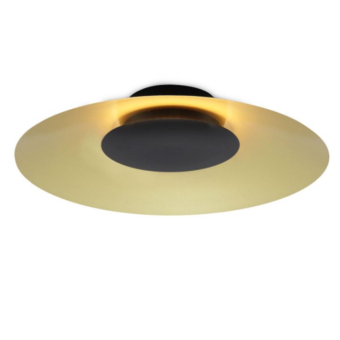 Gouden plafonnière Denyse, metaal, modern, 15w, 3000K LED