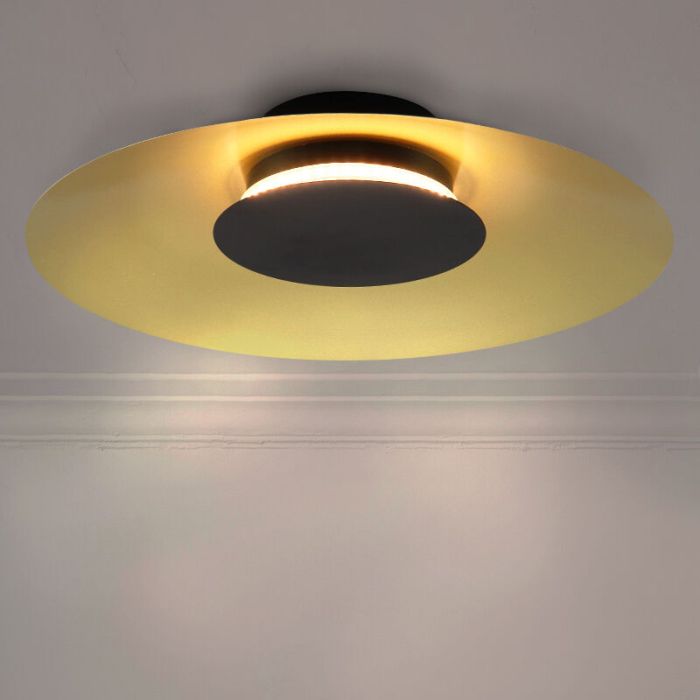 Gouden plafonnière Denyse, metaal, modern, 15w, 3000K LED