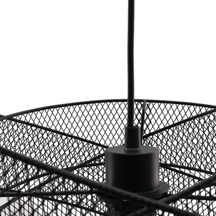 Zwarte hanglamp Diny, metaal, industrieel
