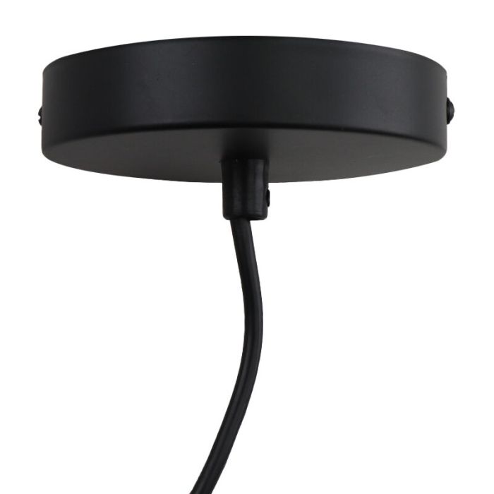 Zwarte hanglamp Diny, metaal, industrieel