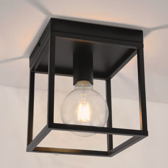 Industriële plafondlamp zwart, Frama